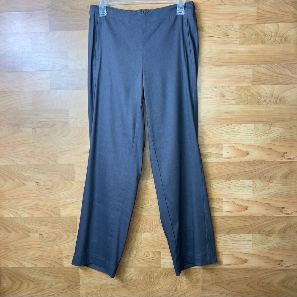 J. Jill Linen Stretch Size 4 Petite Pants in Granite(Gray) w/Faux Front …